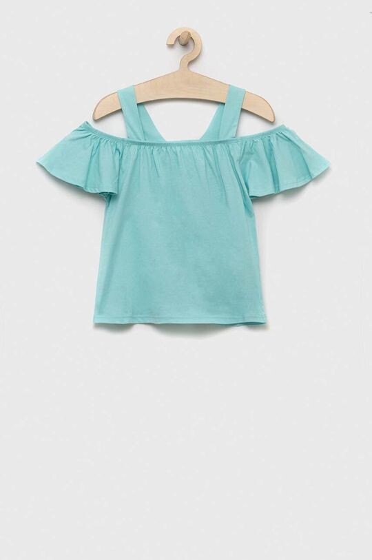 

Детская хлопковая блузка United Colors of Benetton, бирюзовый