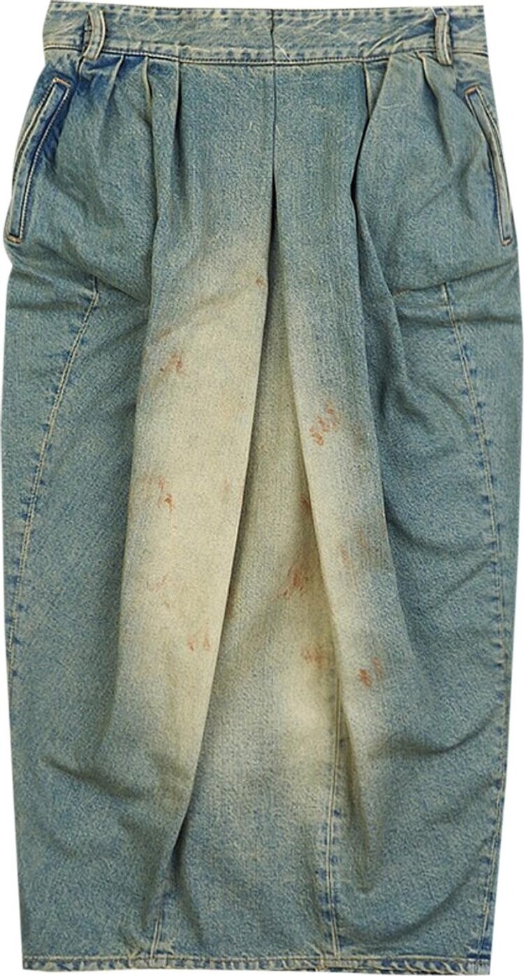 

Юбка Maison Margiela Pleated Denim Midi 'Dirty Wash', синий