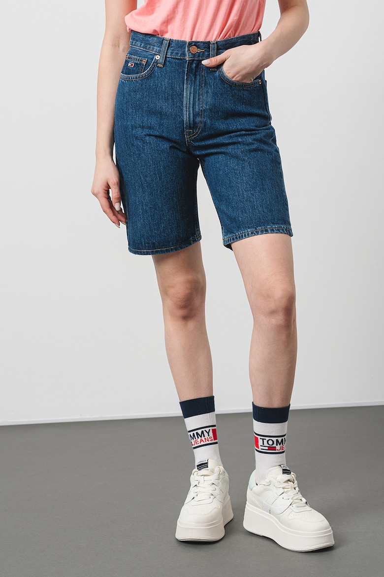 Джинсовые шорты-бермуды с высокой талией Harper Tommy Jeans, синий