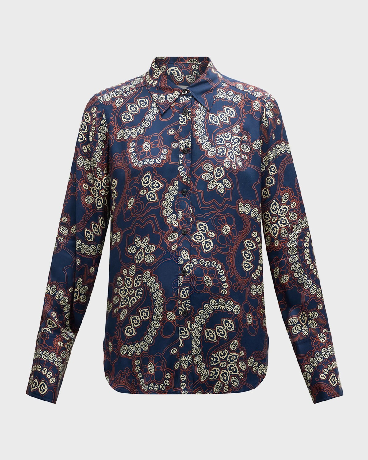

Топ из вискозы Aiden с абстрактным принтом A.L.C., цвет Navycream
