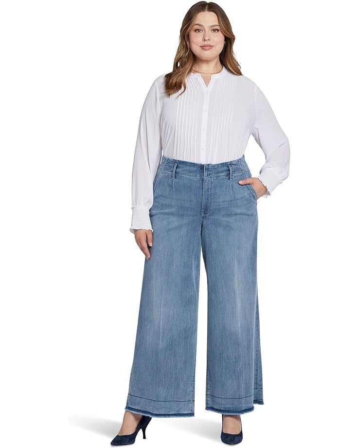 

Джинсы NYDJ Plus Size High-Rise Mona Wide Leg in State, цвет State