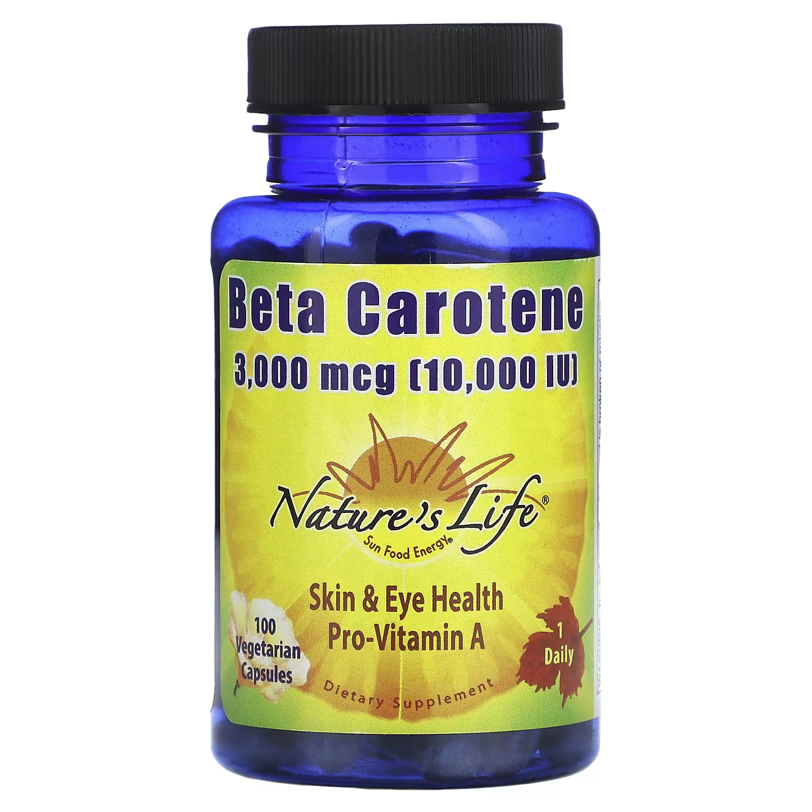 Бета-каротин Nature's Life, 100 вегетарианских капсул