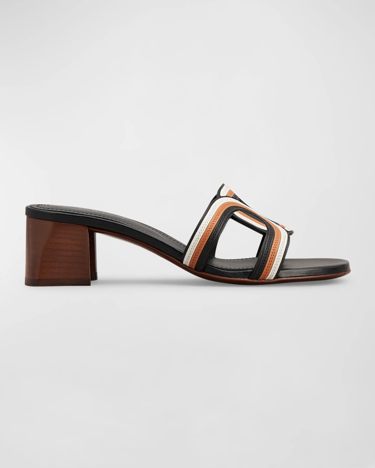 

Трехцветные кожаные сандалии-мюли Tod's, цвет Black