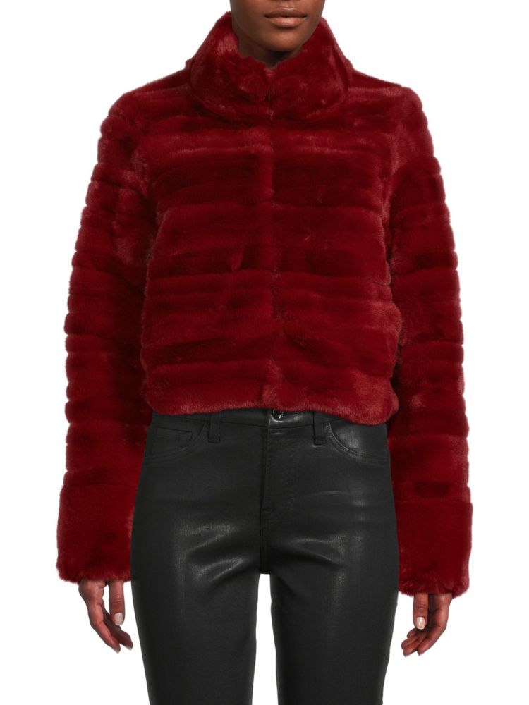 Укороченная куртка из искусственного меха Belle Fare, красный