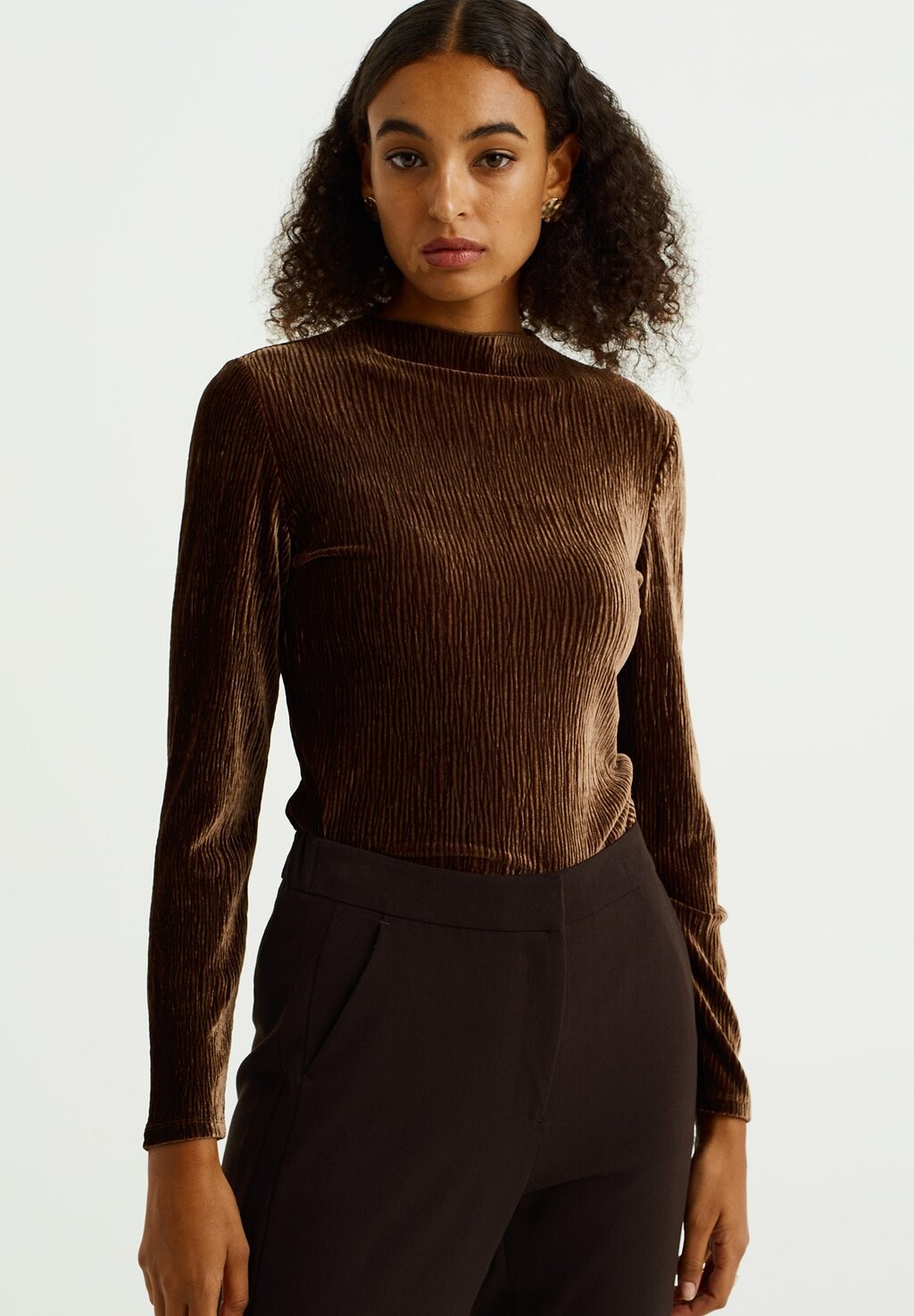 

Топ с длинными рукавами MET STRUCTUUR WE Fashion, цвет brown