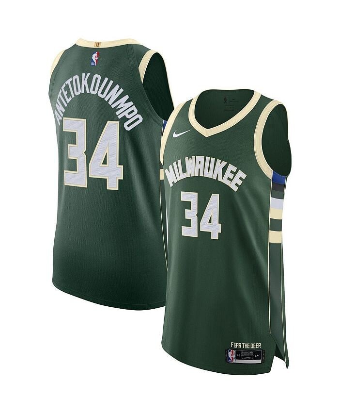 

Мужская аутентичная майка Giannis Antetokounmpo Hunter Green Milwaukee Bucks 2020/21 — Icon Edition Nike, зеленый