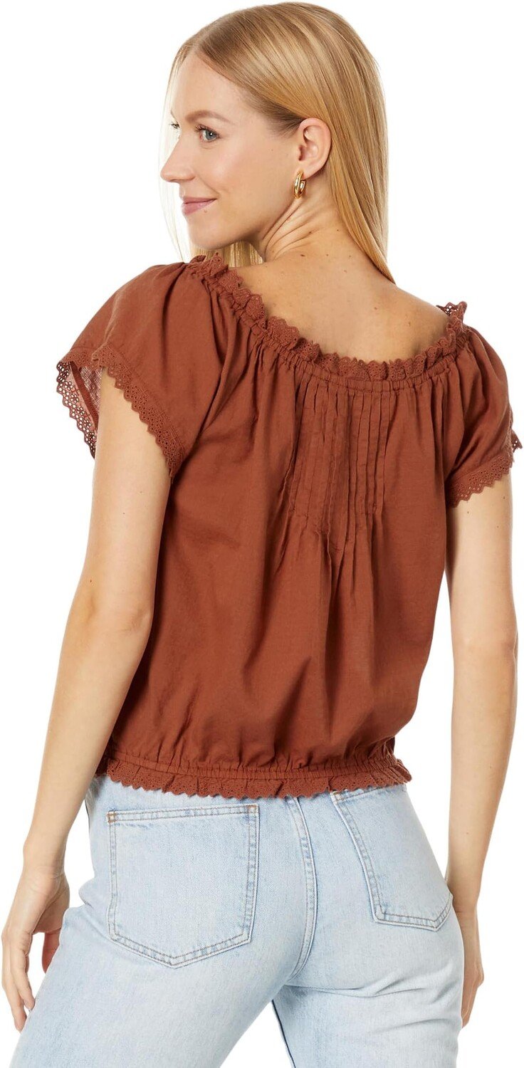 

Крестьянский топ на пуговицах спереди Lucky Brand, цвет Sequoia