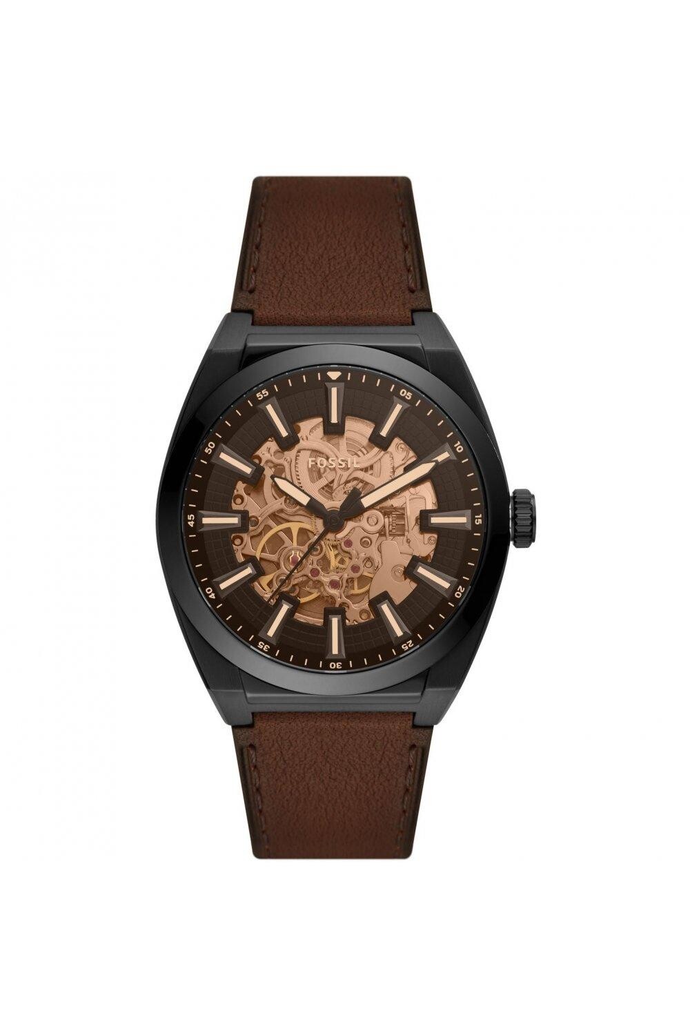 

Модные аналоговые автоматические часы Everett из нержавеющей стали - Me3207 Fossil, черный