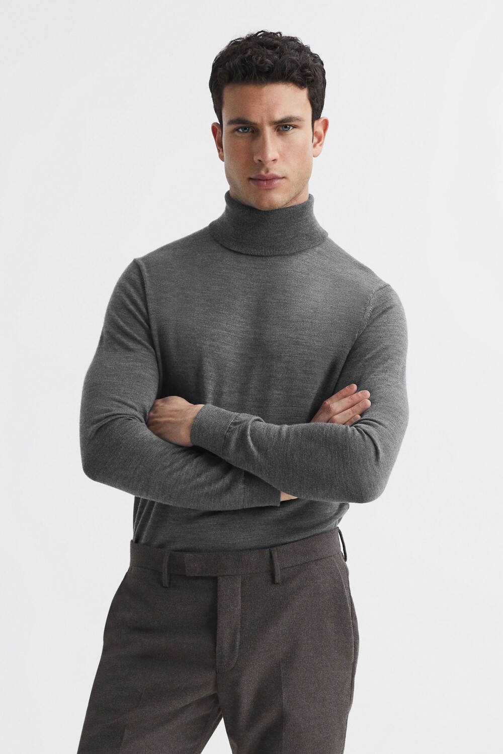 

Водолазка Caine из шерсти мериноса Reiss, серый