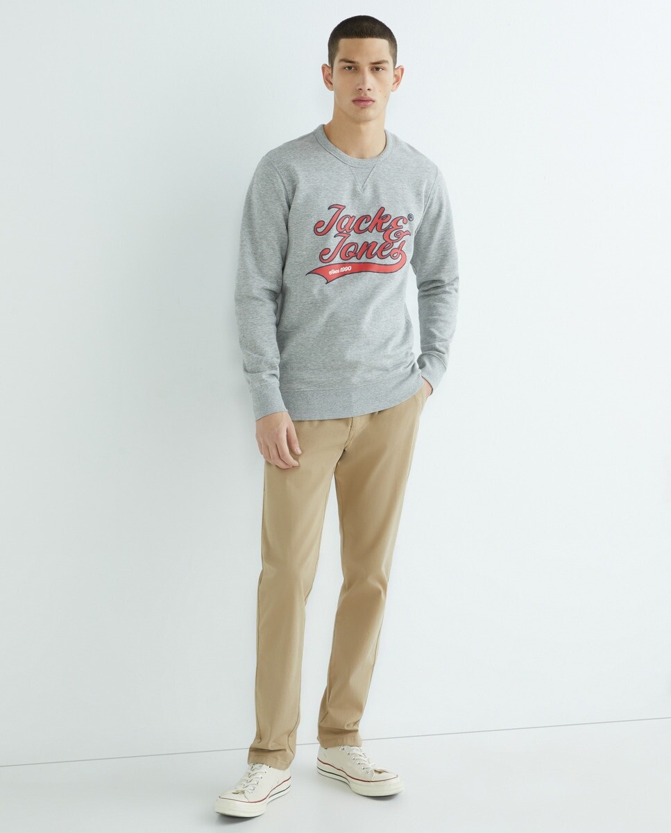 

Мужская толстовка с круглым вырезом Jack & Jones, серый
