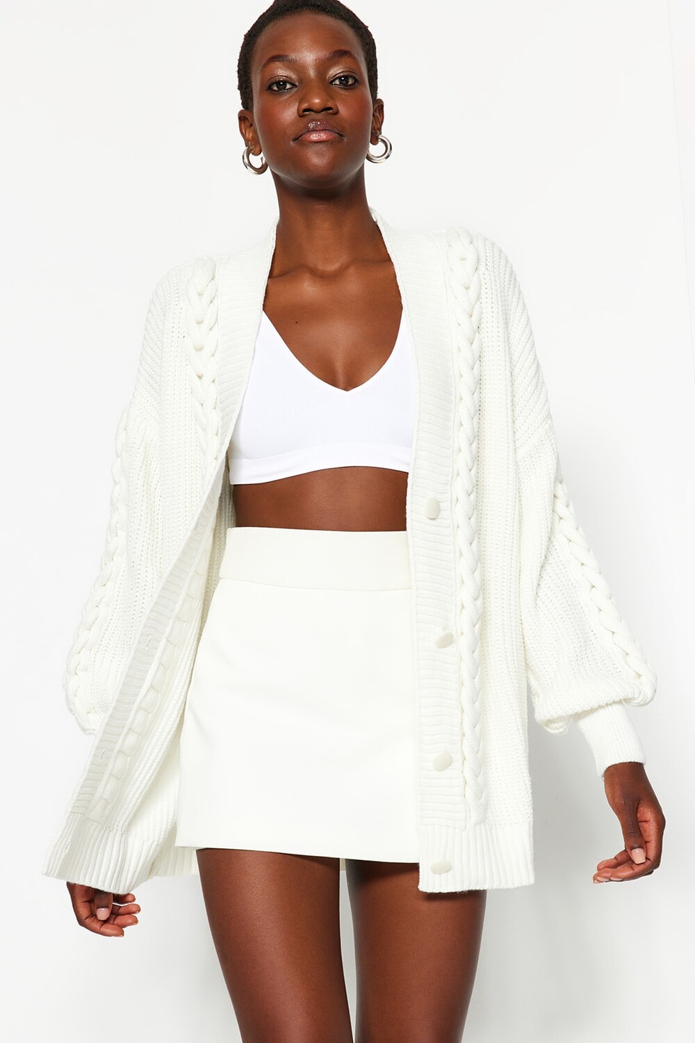 

Кардиган - Экрю - Oversize Trendyol, экрю