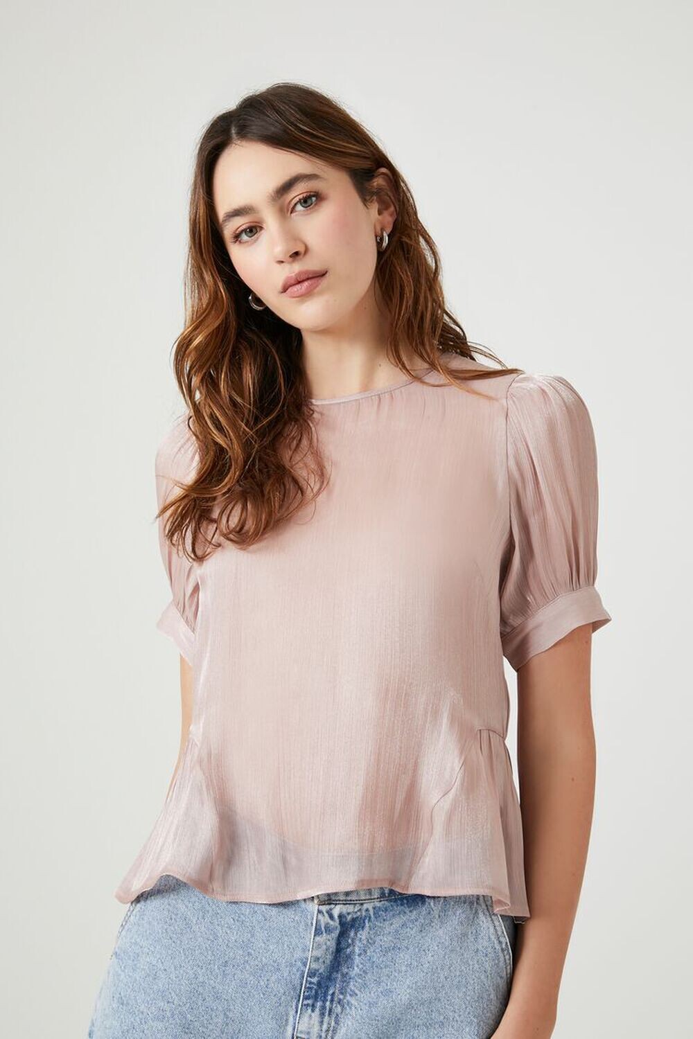 

Атласный топ с завязками на спине Forever 21, розовый