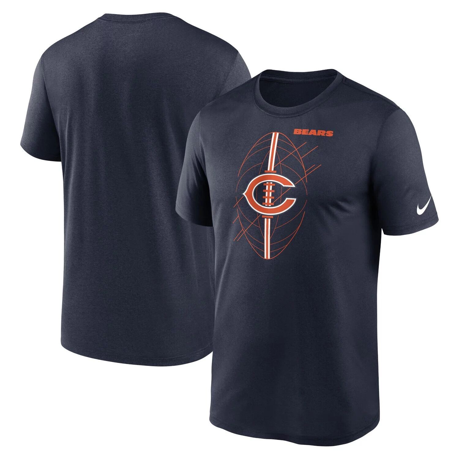 

Мужская темно-синяя футболка Chicago Bears Big & Tall Legend Icon Performance Nike, Синий