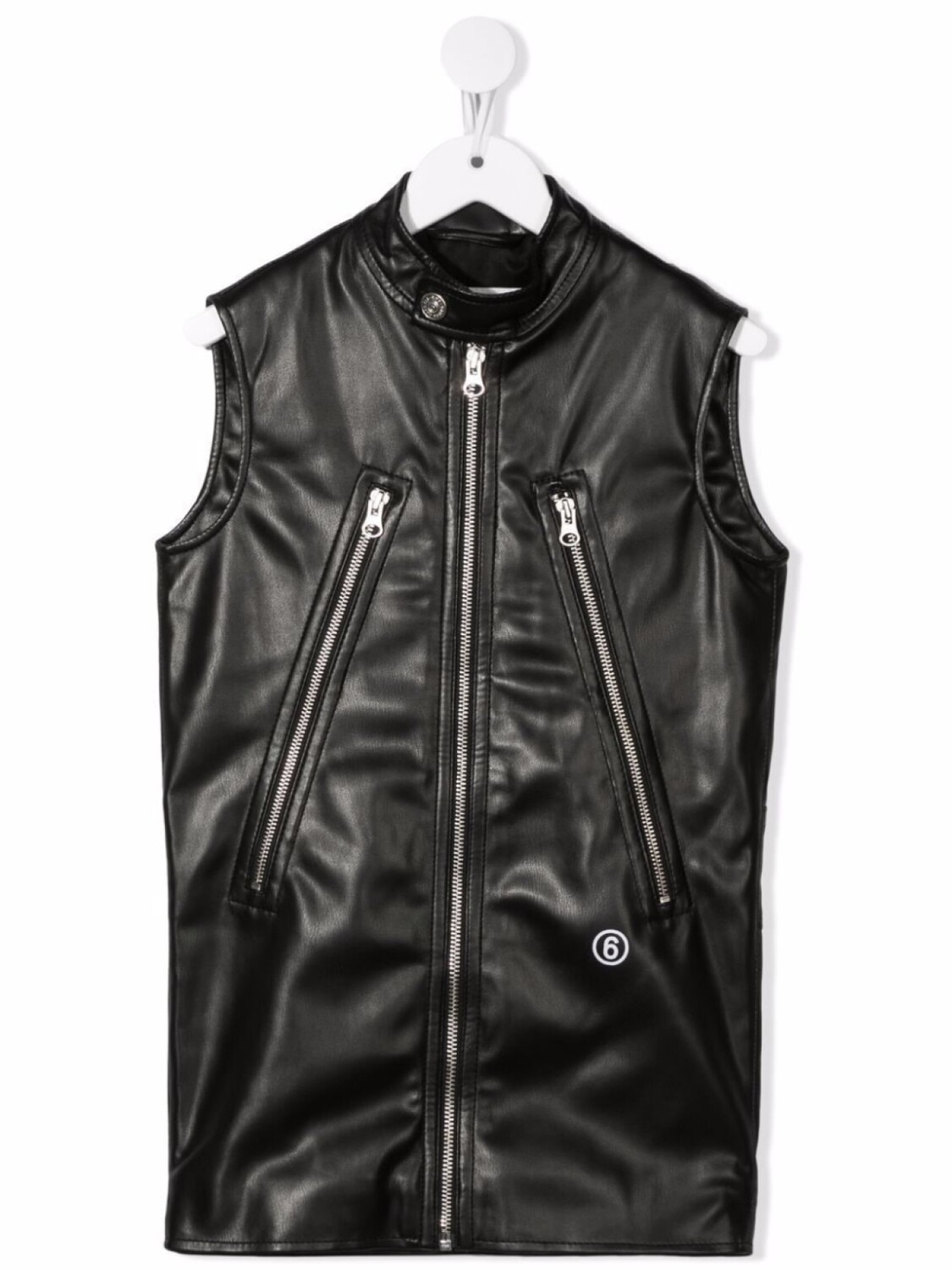 

MM6 Maison Margiela Kids жилет из искусственной кожи, черный
