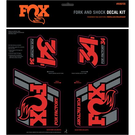 Комплект наклеек для вилки и амортизатора Heritage FOX Racing Shox, красный red fox оттяжка с карабинами rf climby p13 set