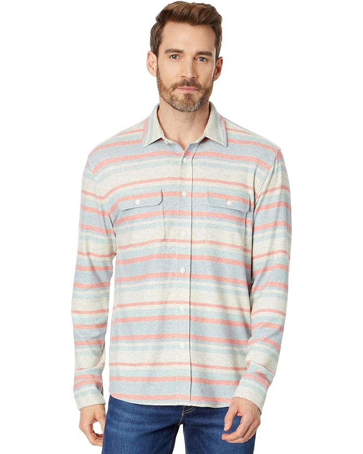 Рубашка Faherty Legend Sweater, цвет Coral Reef Stripe цена и фото