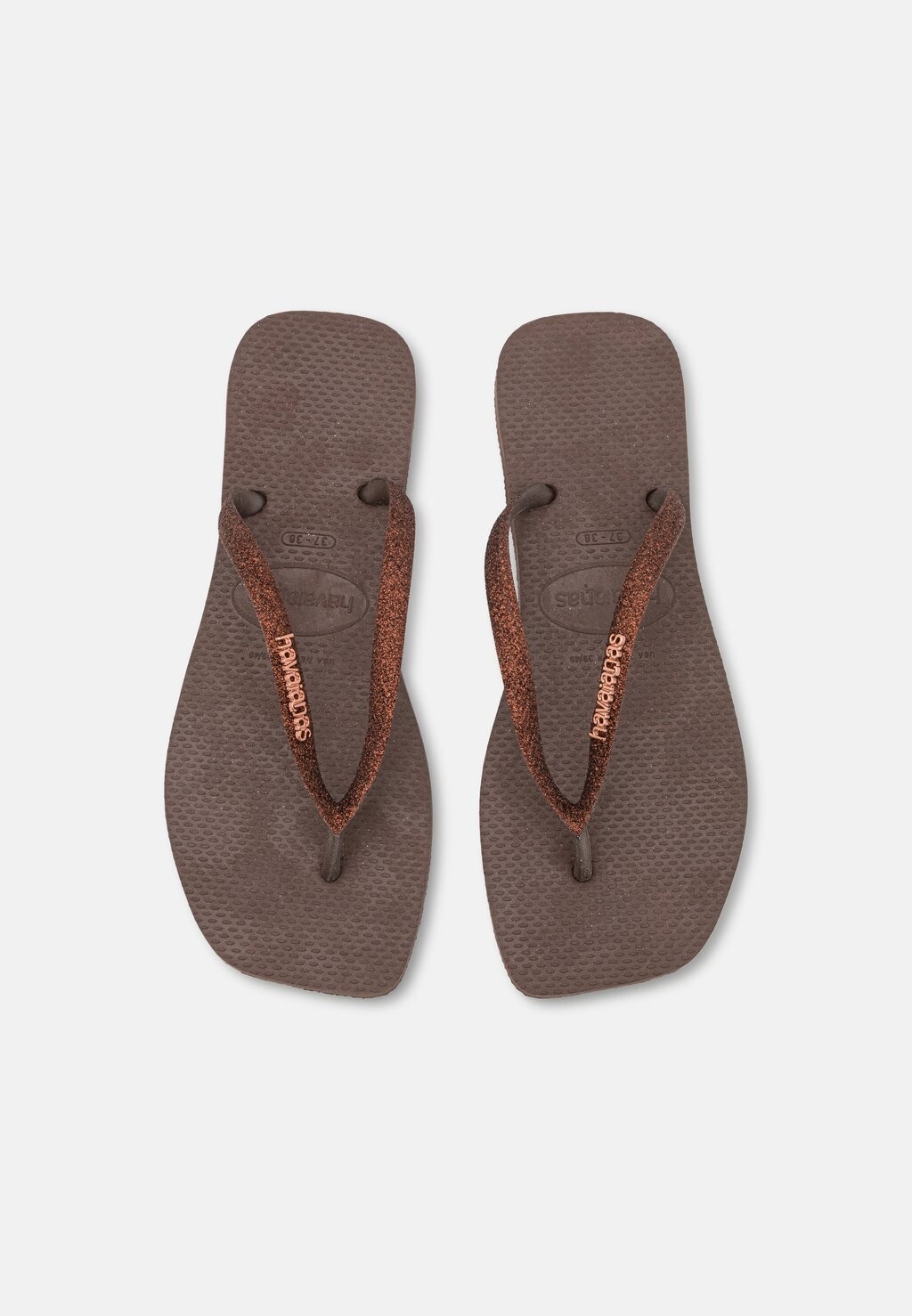 Шлепанцы SQUARE GLITTER Havaianas, цвет dark brown