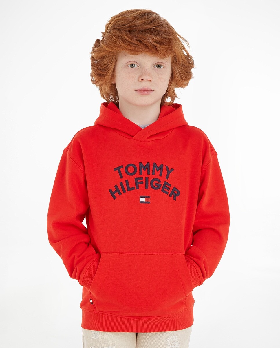 

Толстовка с капюшоном и длинными рукавами для мальчика Tommy Hilfiger, красный