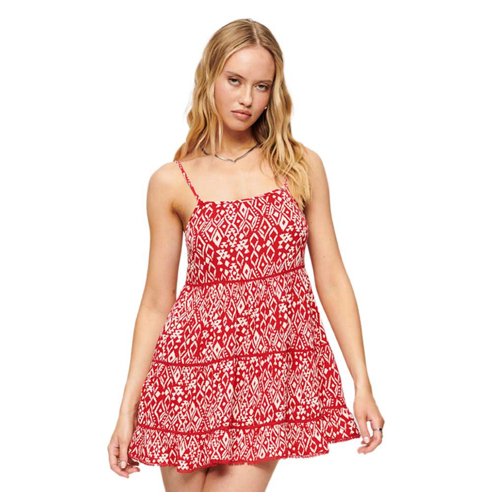 Платье Superdry Vintage Mini Beach Cami, красный