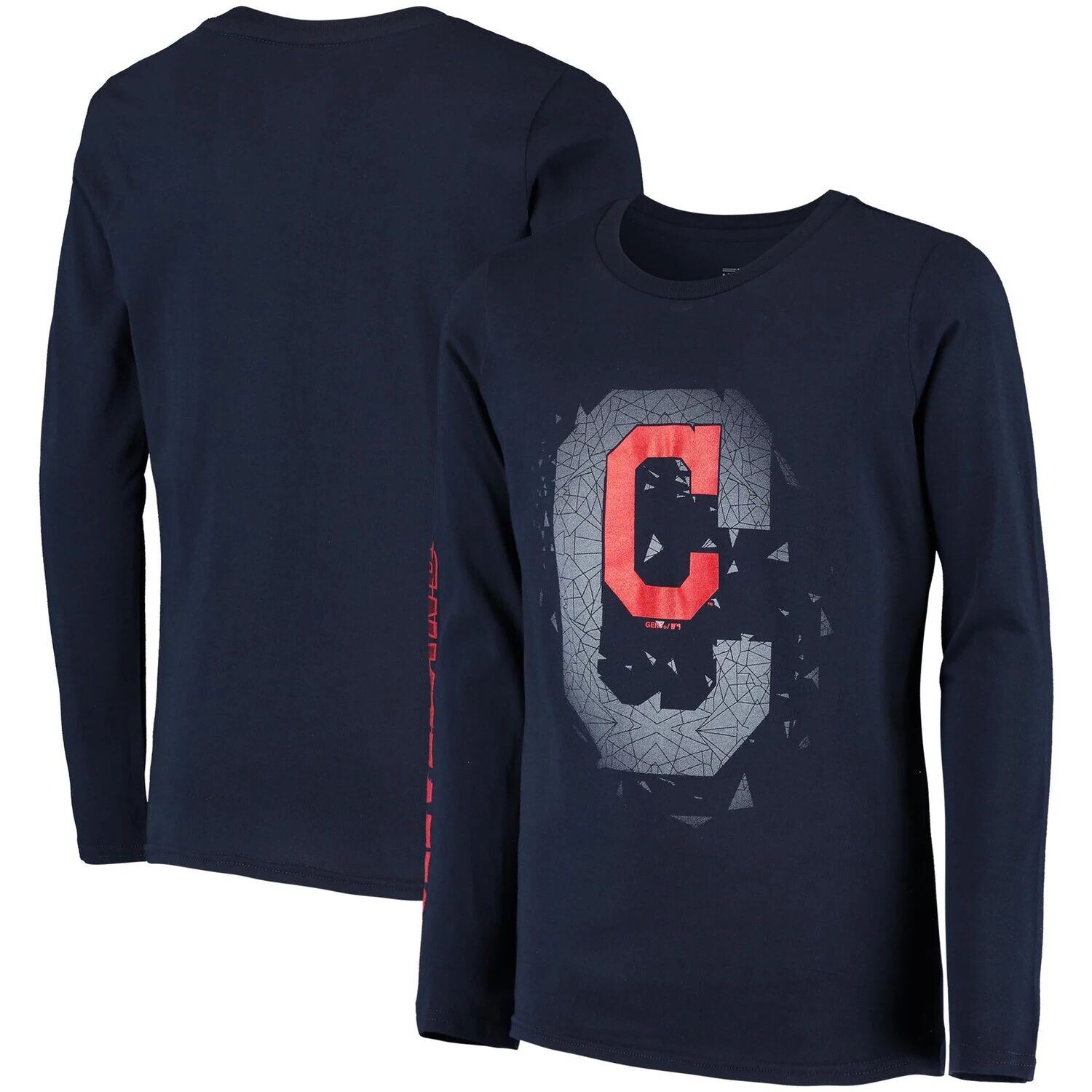 

Молодежная футболка с длинными рукавами и платиновым логотипом Cleveland Indians Cleveland Indians Outerstuff