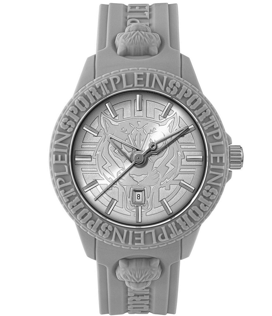 

Philipp Plein Fearless Серые мужские часы с силиконовым ремешком, серый