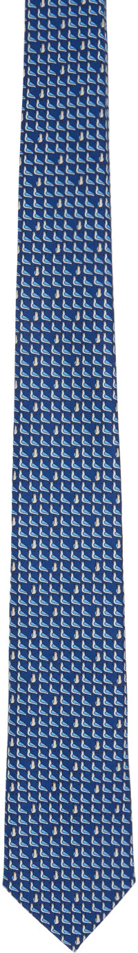 

Синий шелковый галстук Zegna, цвет Blue