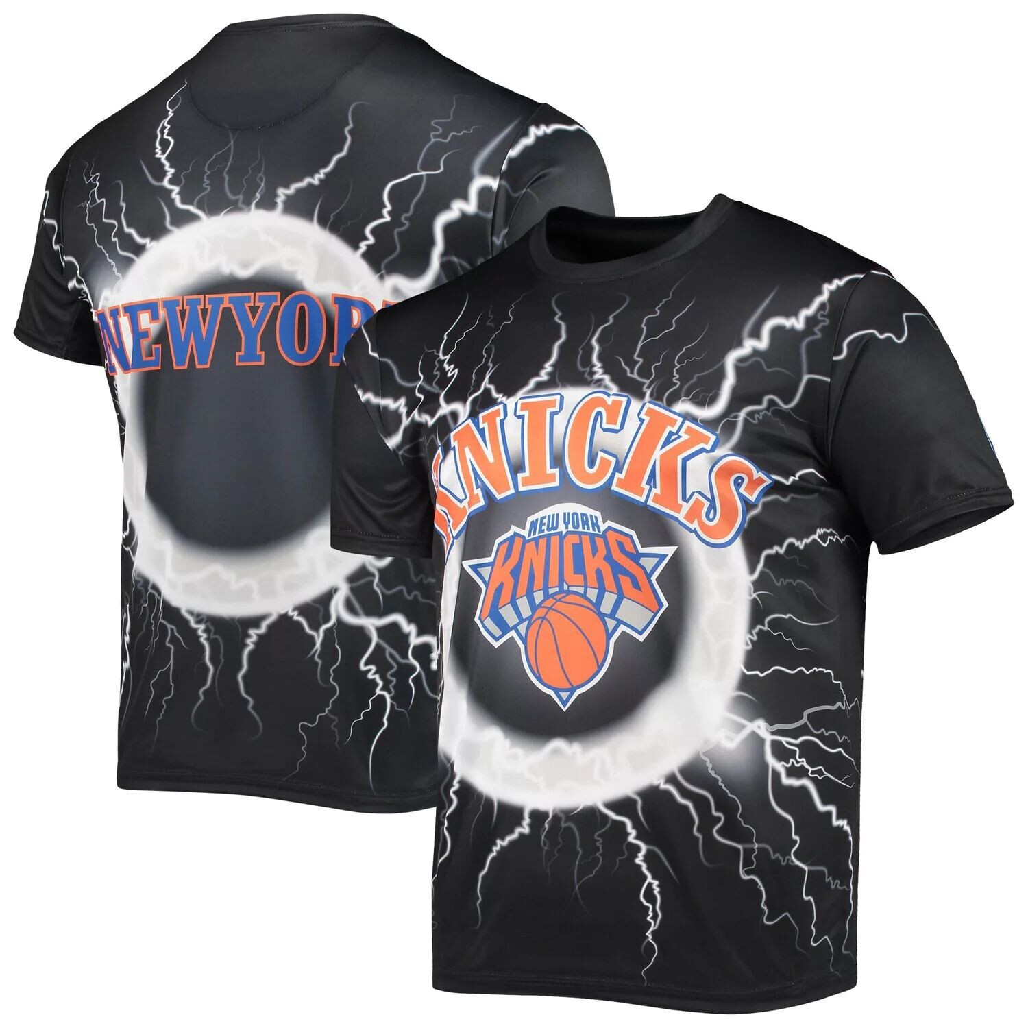 

Мужская черная футболка FISLL New York Knicks Tornado Bolt, Черный