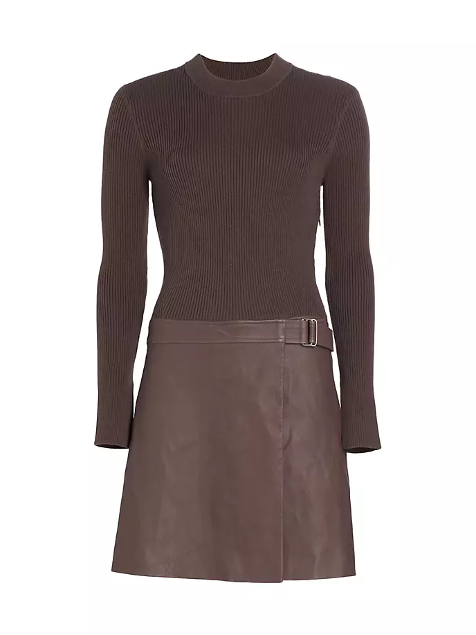 

Мини-платье Nancy Mix Media Derek Lam 10 Crosby, цвет dark truffle