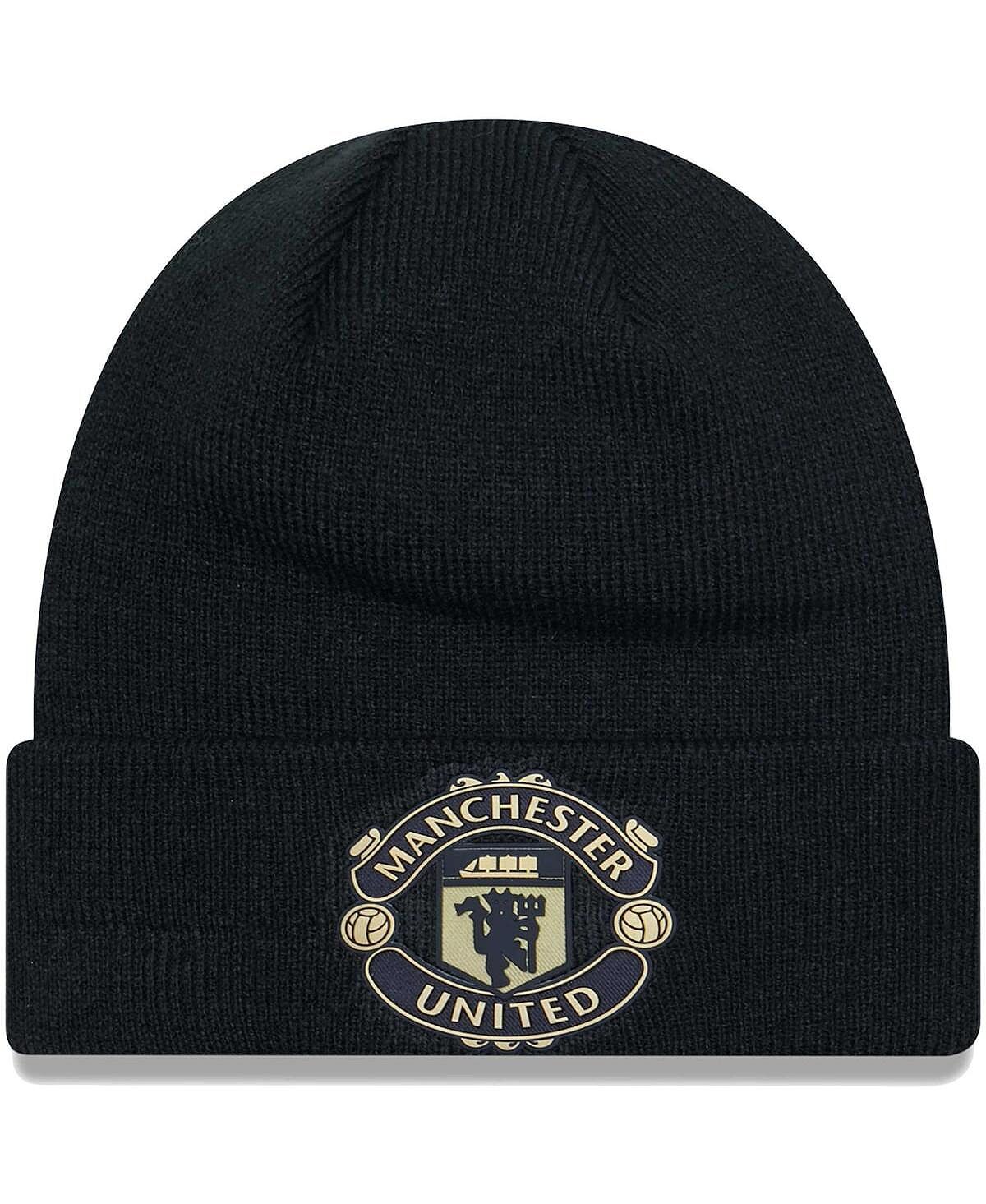 

Мужская черная вязаная шапка с манжетами Manchester United Black and Gold Pack New Era