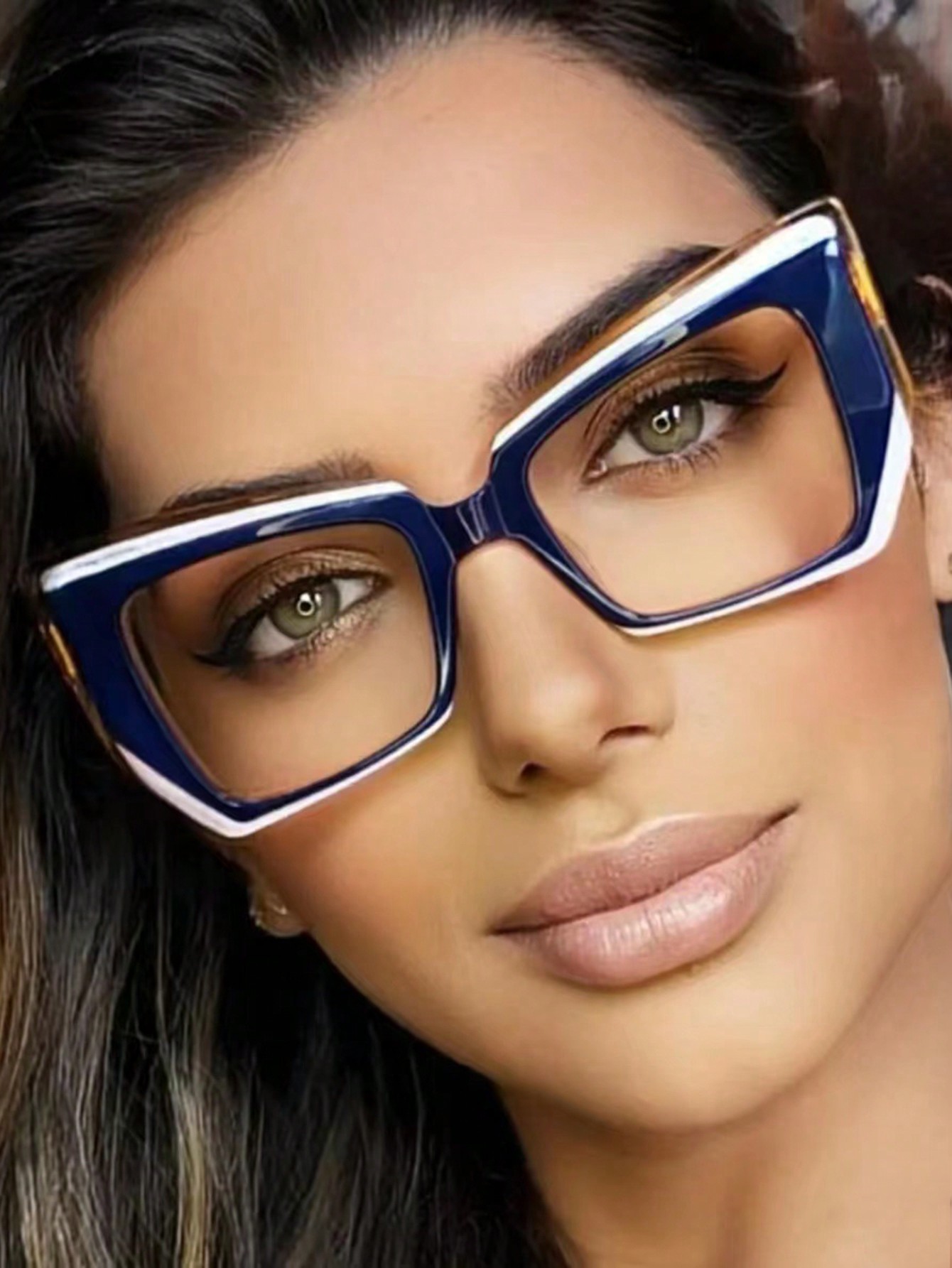 Модные очки с цветными блоками и защитой от синего света в стиле Ins