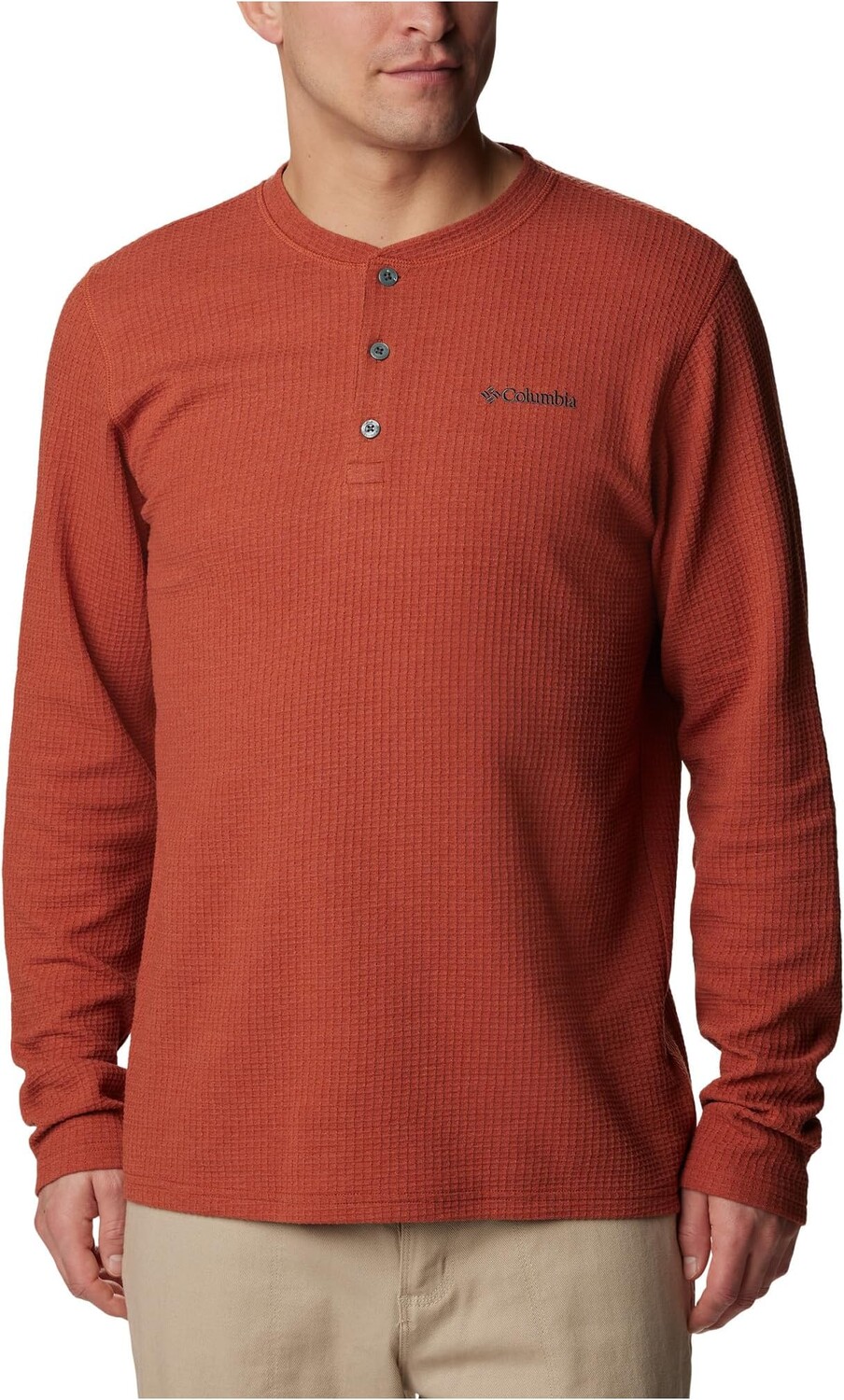 

Хенли с длинными рукавами и вафельным узором Pine Peak Columbia, цвет Warp Red Heather