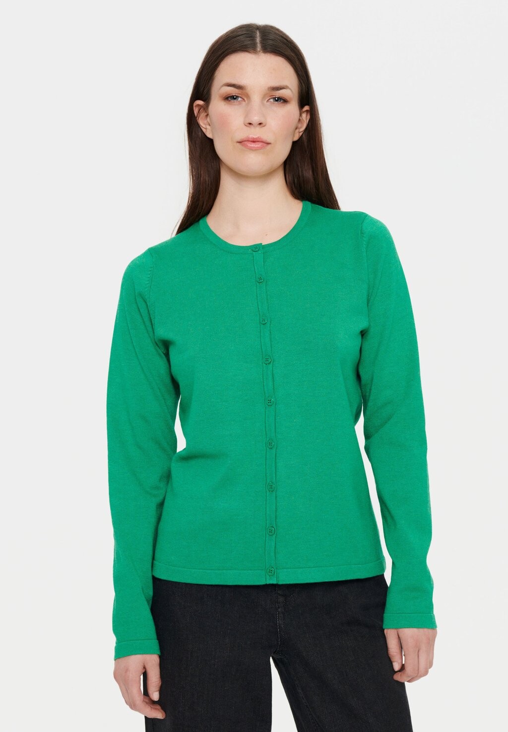 

Кардиган A8661 MILASZ R-NECK Saint Tropez, зеленый меланж