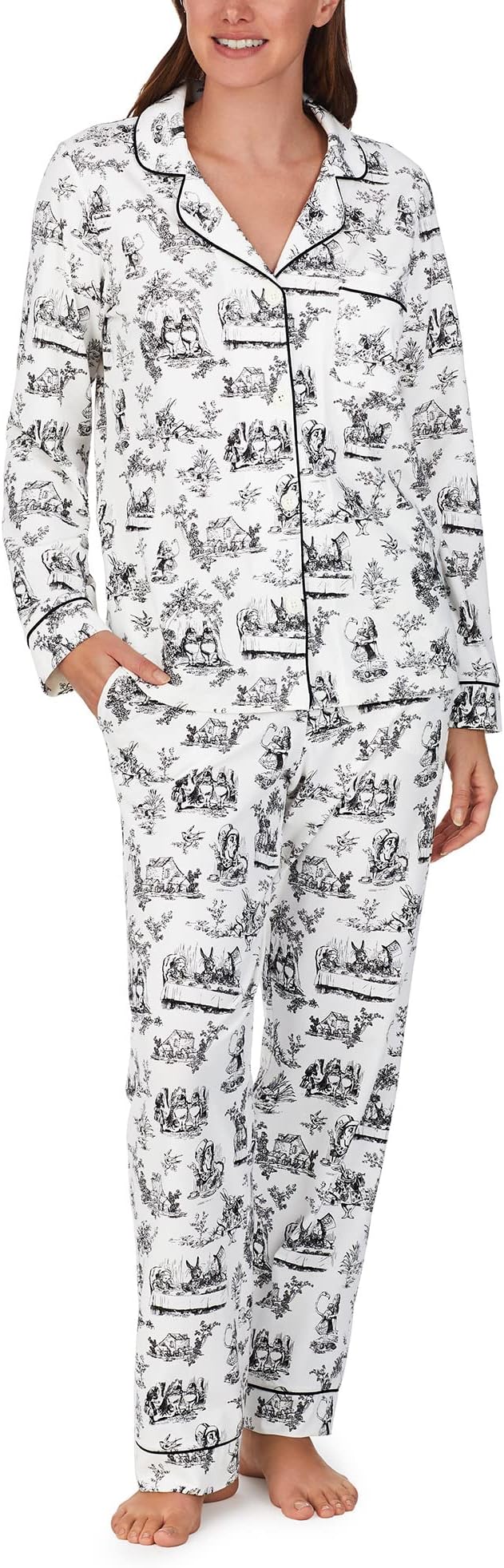 alice in wonderland level 4 Классический пижамный комплект с длинными рукавами из органического хлопка Bedhead PJs, цвет Alice in Wonderland