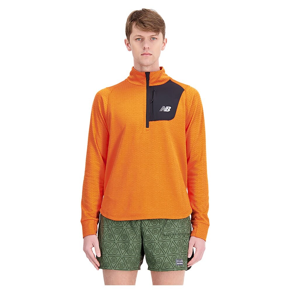 

Толстовка New Balance Nb Heat Grid Half Zip, оранжевый