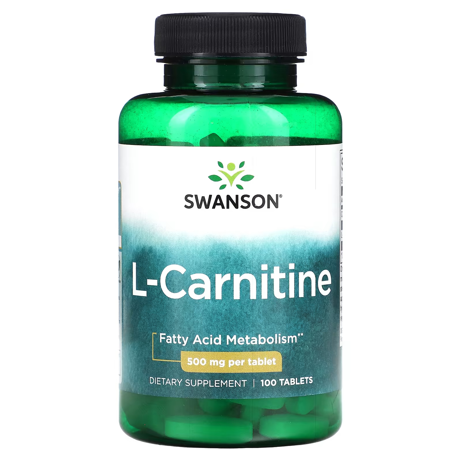 L-карнитин Swanson 500 мг, 100 таблеток swanson ржаная трава 500 мг 120 таблеток