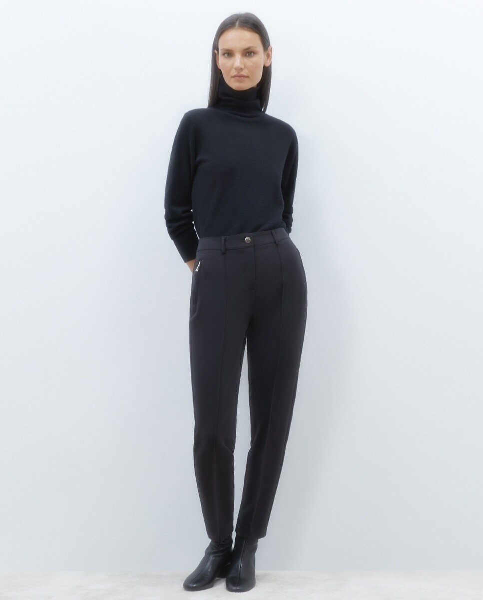 

Женские гладкие брюки из поливискозы Woman El Corte Inglés, черный