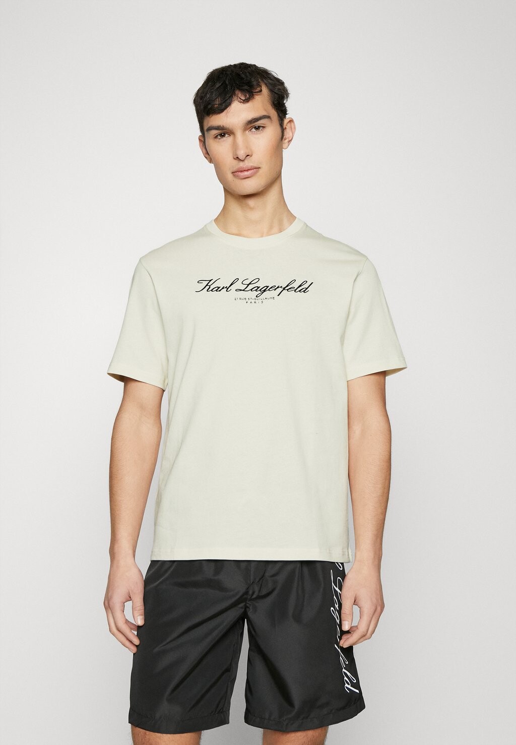 

Пижамный топ ЛОГОТИП ОТЕЛЯ KARL LAGERFELD, кремовый белый