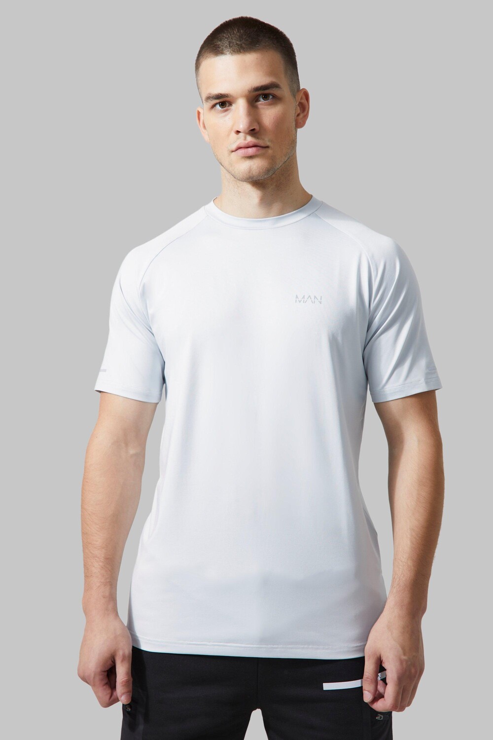 

Футболка tall man active gym raglan Boohoo, серый