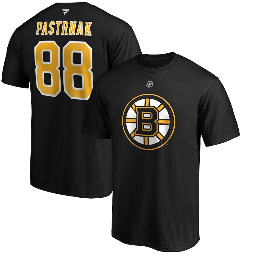 

Футболка с именем и номером Fanatics Branded Boston Bruins, черный