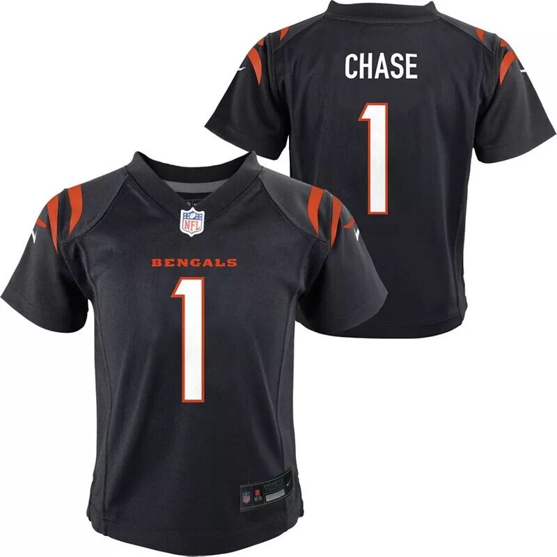 

Черная игровая майка Nike Toddler Cincinnati Bengals Ja'Marr Chase #1