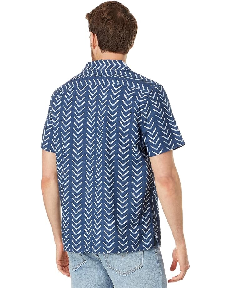 

Рубашка Lucky Brand Printed Short Sleeve Camp Collar Shirt, цвет Indigo Print