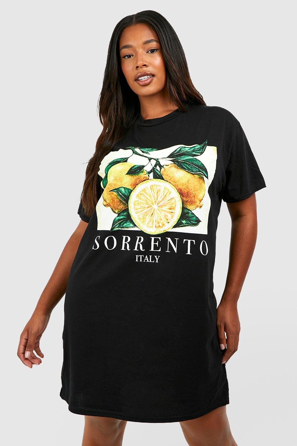 

Платье-футболка оверсайз sorrento Boohoo, черный