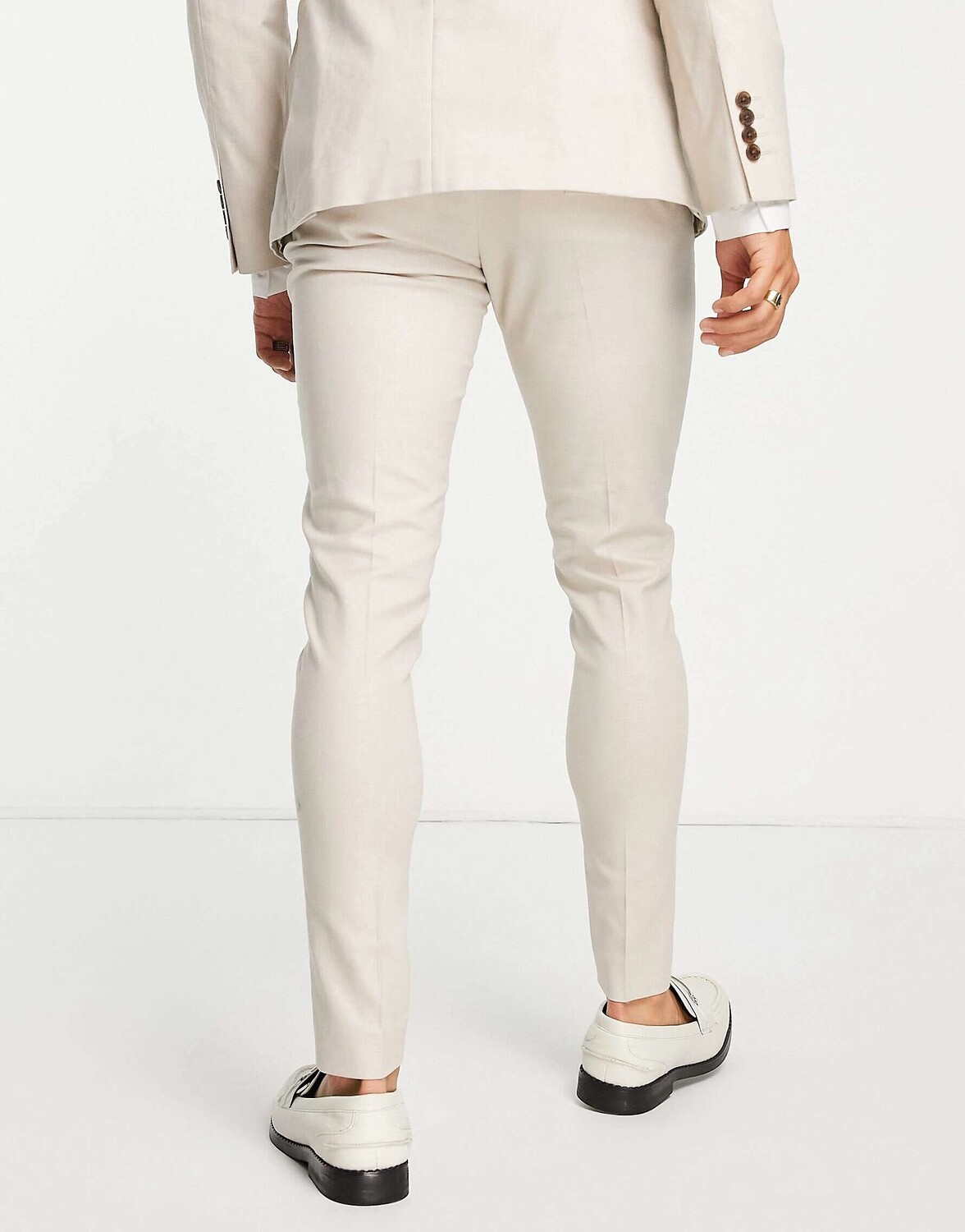 

Суперузкие льняные костюмные брюки ASOS