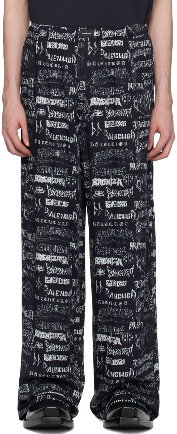 

Черные брюки с принтом Balenciaga