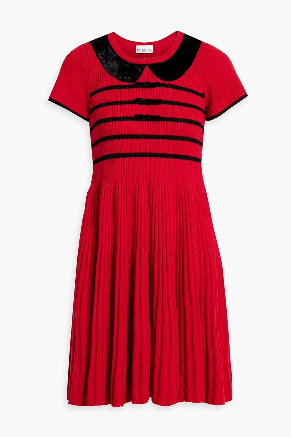 

Полосатое мини-платье в рубчик с бантом Redvalentino, красный