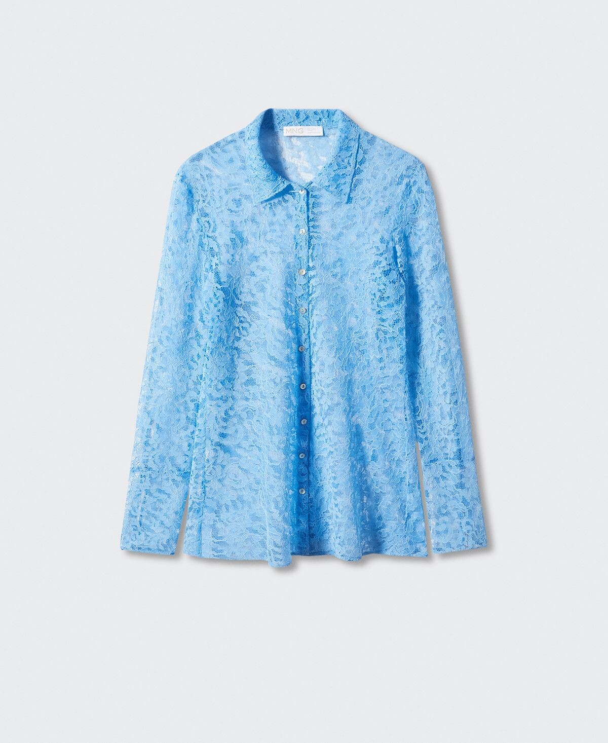 

Women's Guipure Shirt MANGO, синий