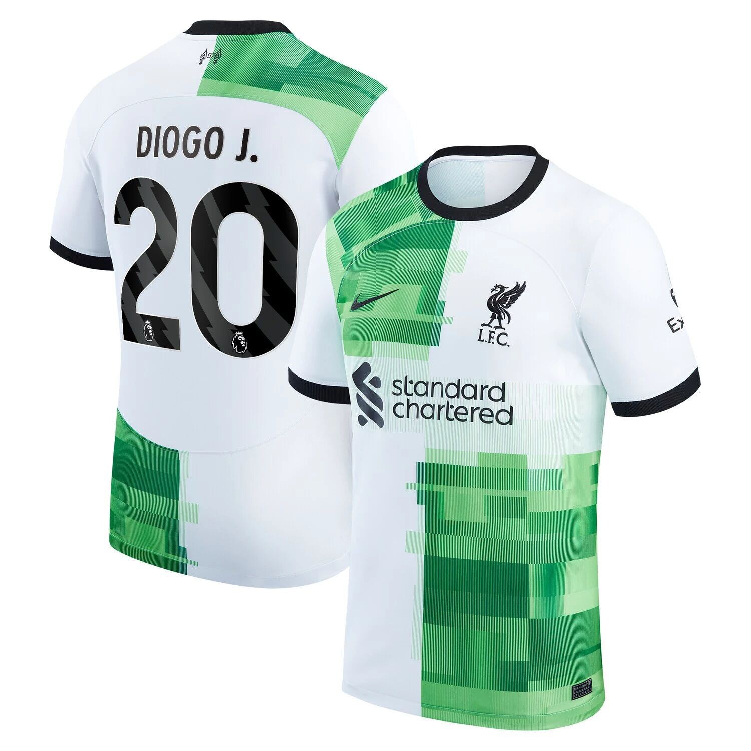 

Мужская выездная футболка Diogo Jota White Liverpool 2023/24, реплика игрока Nike