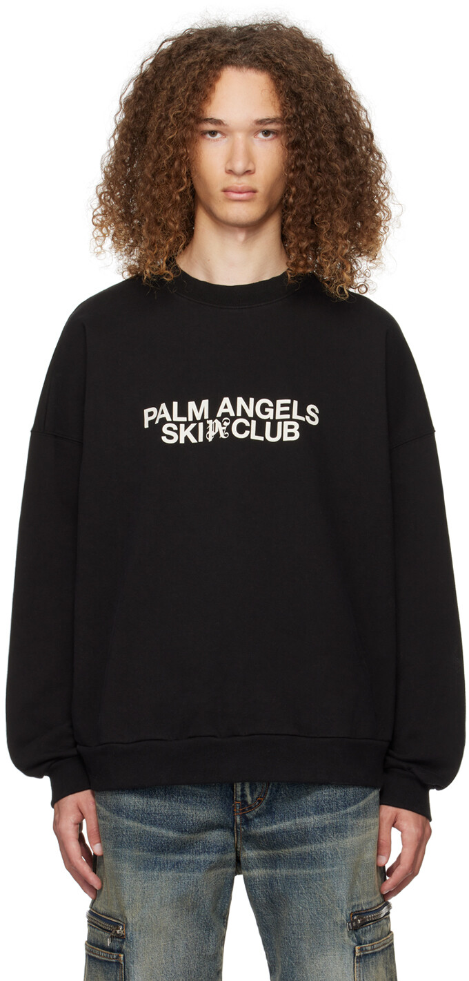 

Черный свитшот с надписью Ski Club Palm Angels
