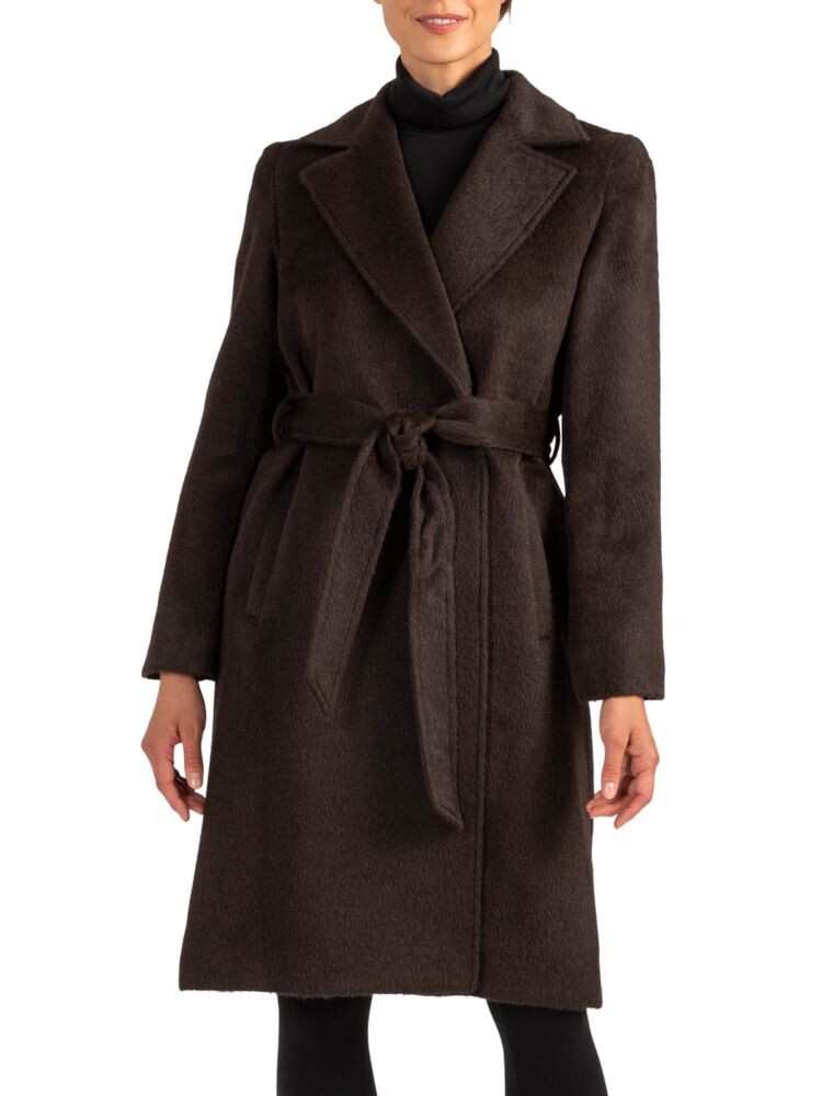 

Пальто с запахом из смесовой шерсти Sofia Cashmere, цвет Dark Brown