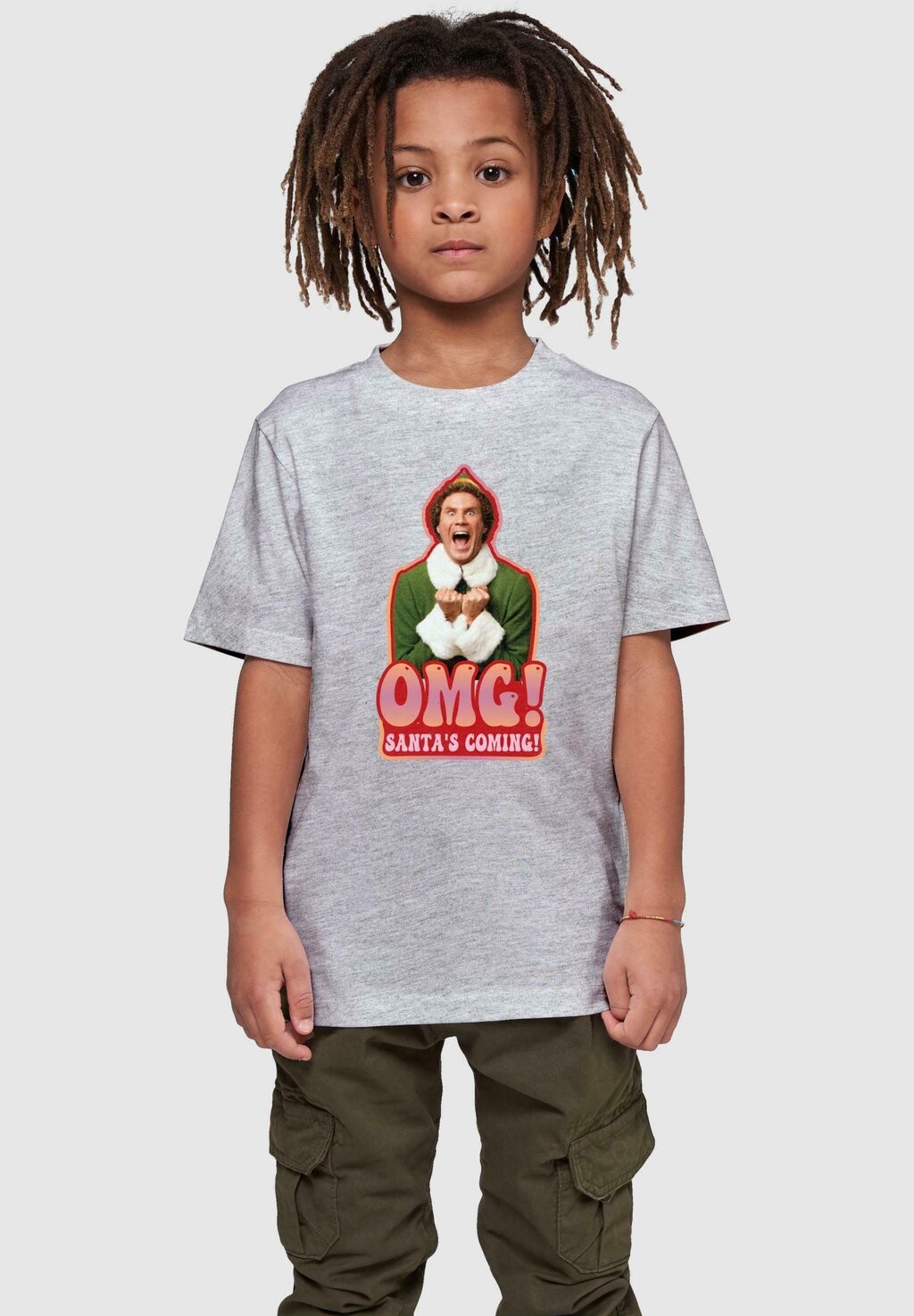 

Футболка с принтом ELF SANTA IS COMING ABSOLUTE CULT, цвет heather grey
